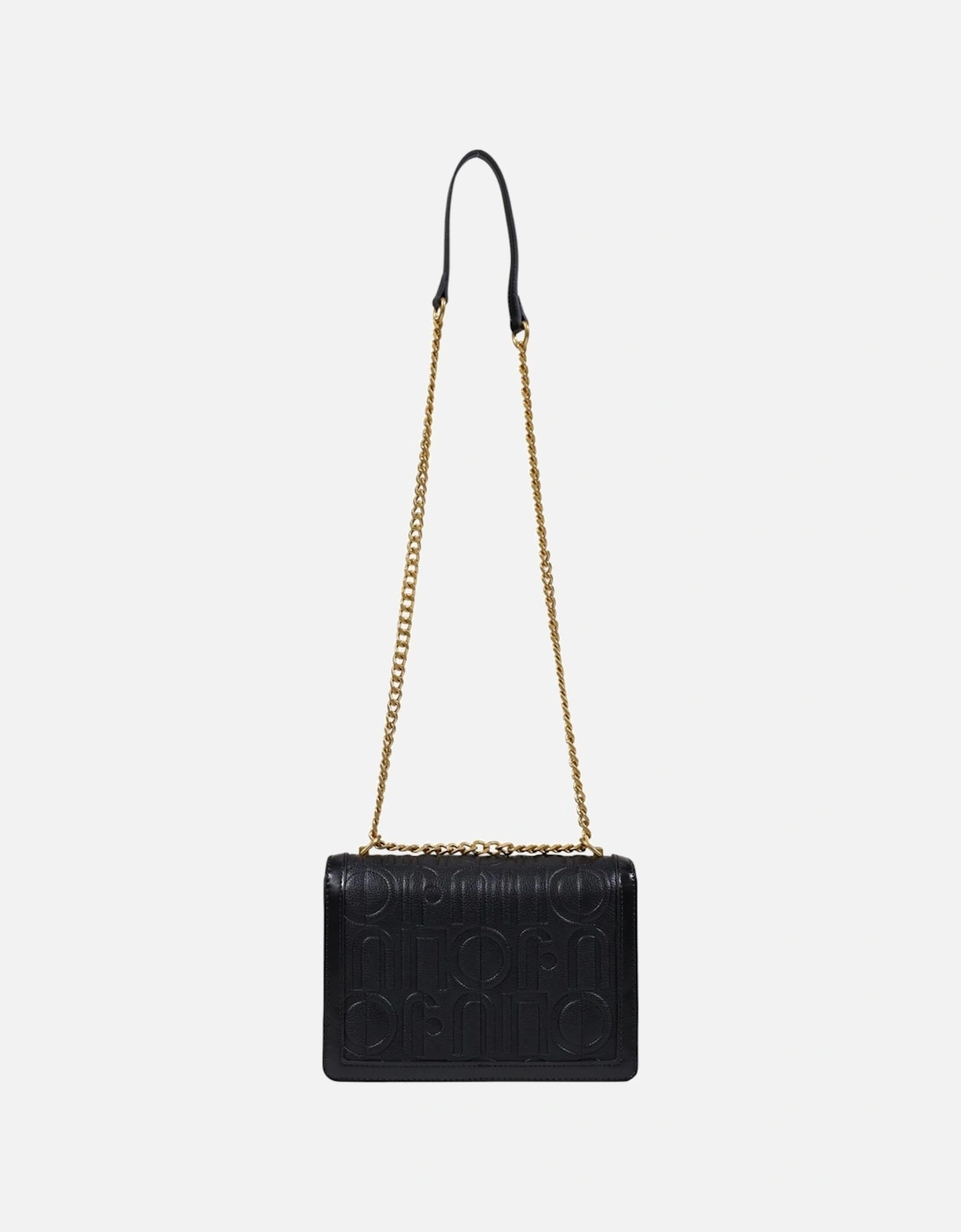 Faux Leather Plain Bag with Magnetic Fastening Women - Black