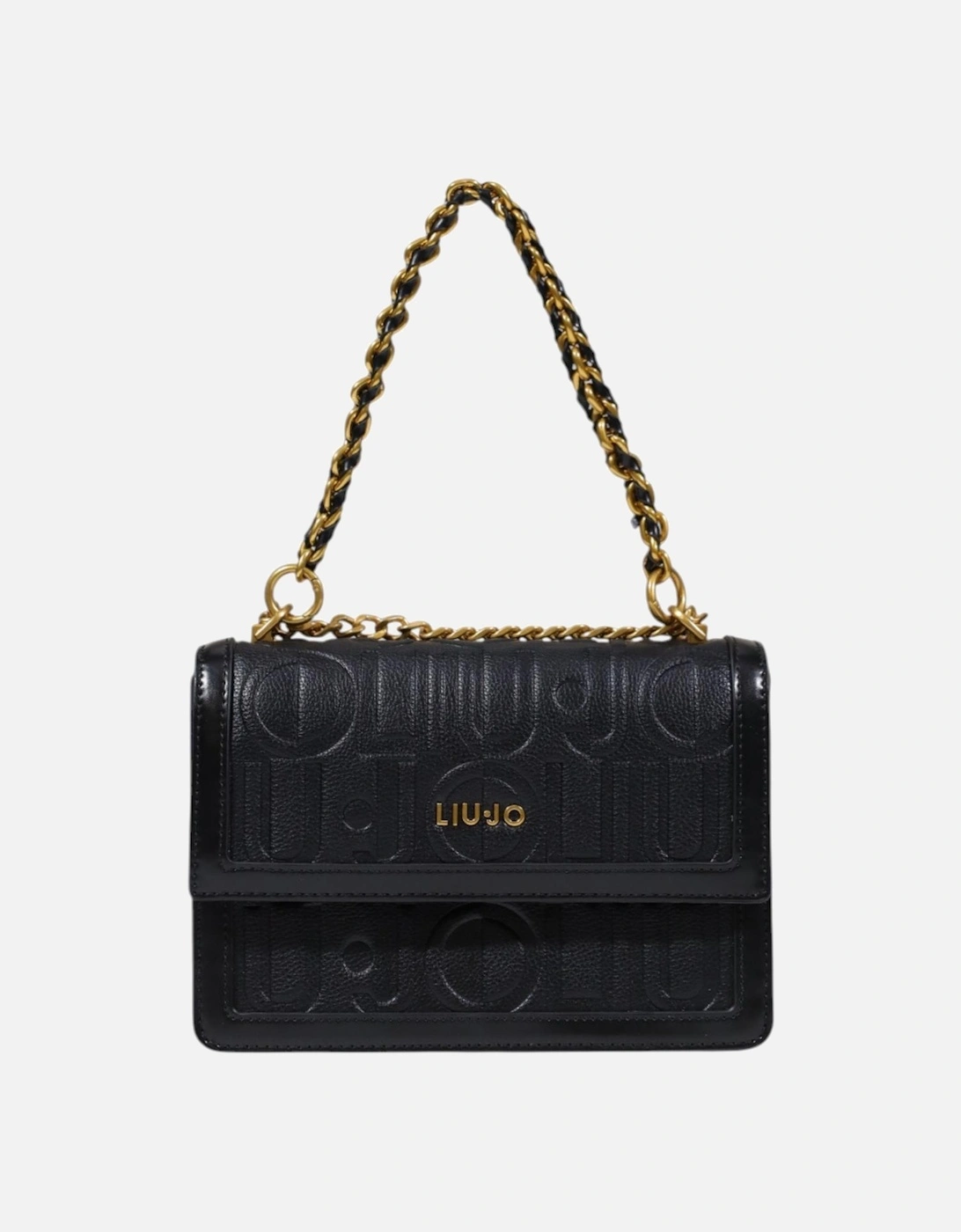Faux Leather Plain Bag with Magnetic Fastening Women - Black