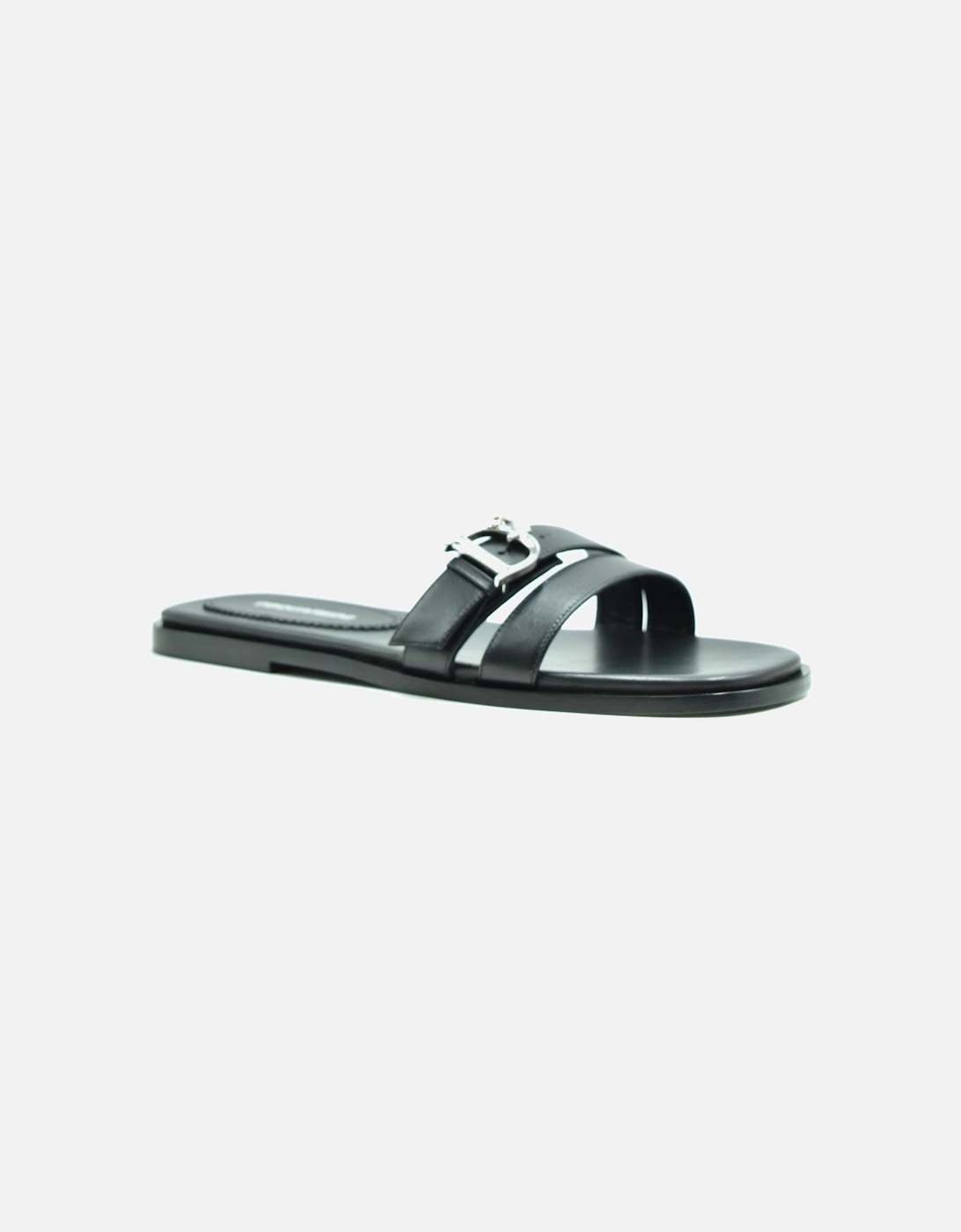 Leather Sandals with Synthetic Sole Women - Black