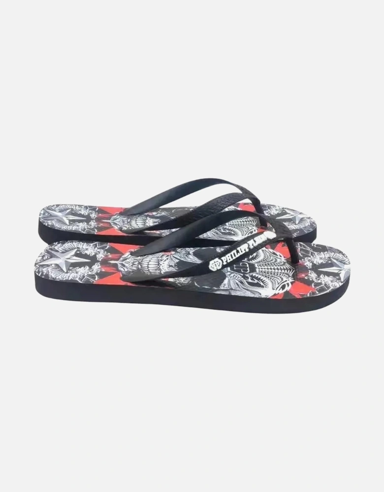 Multicolor Graphic Print Flip-Flops Women Sandals