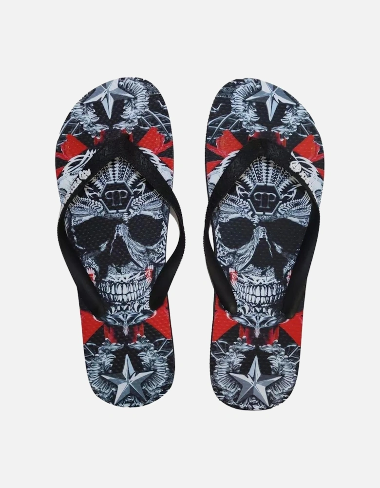 Multicolor Graphic Print Flip-Flops Women Sandals