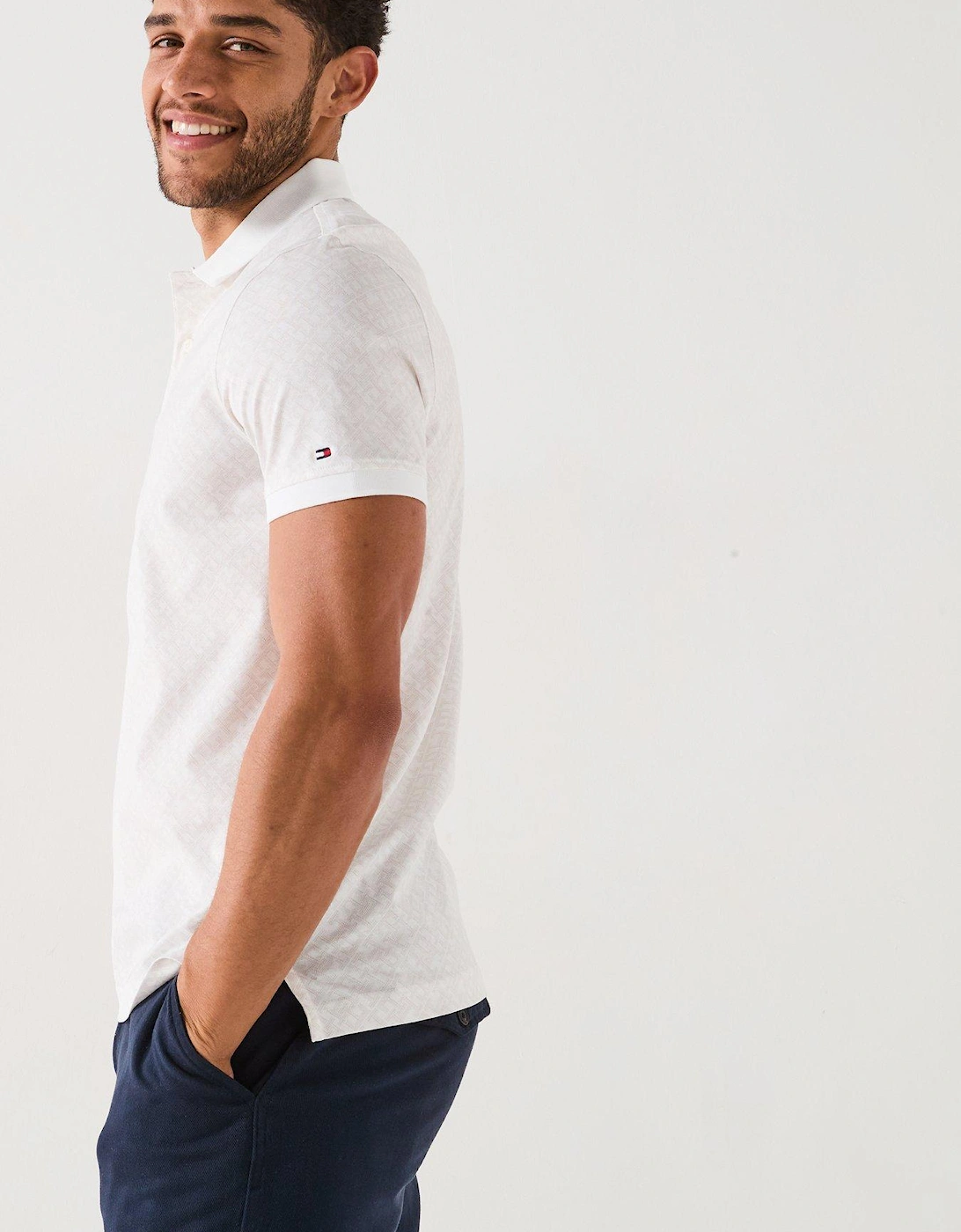Regular Fit Monogram AOP Polo Shirt - White
