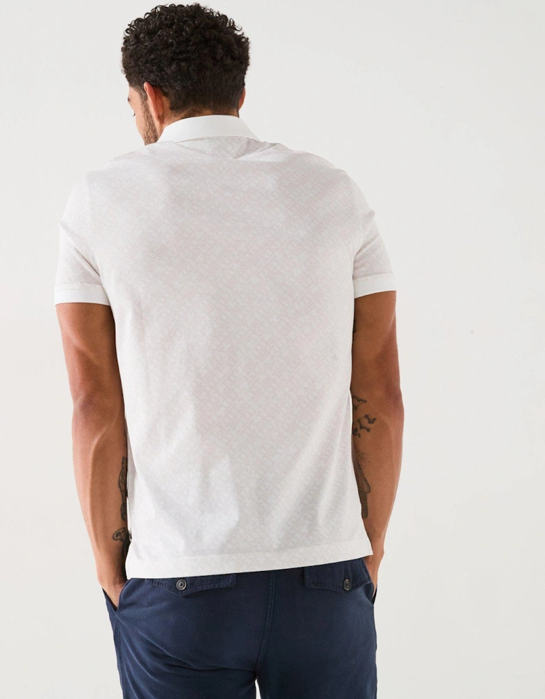 Regular Fit Monogram AOP Polo Shirt - White