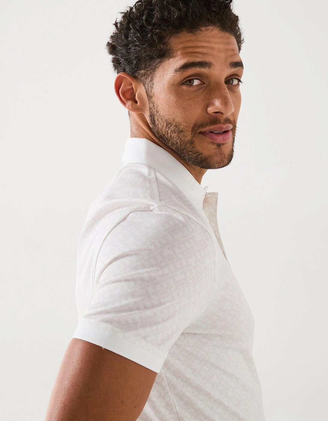Regular Fit Monogram AOP Polo Shirt - White