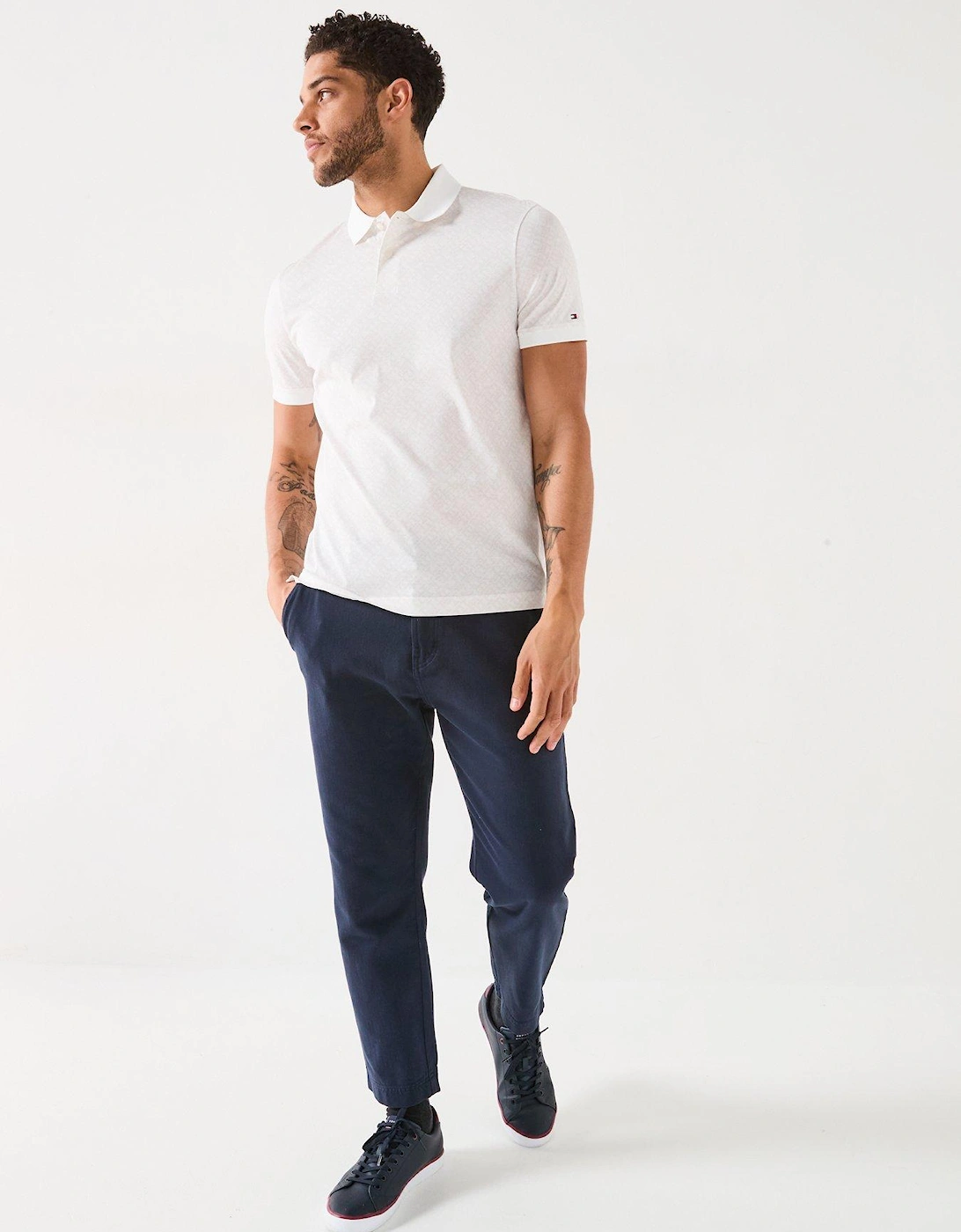 Regular Fit Monogram AOP Polo Shirt - White