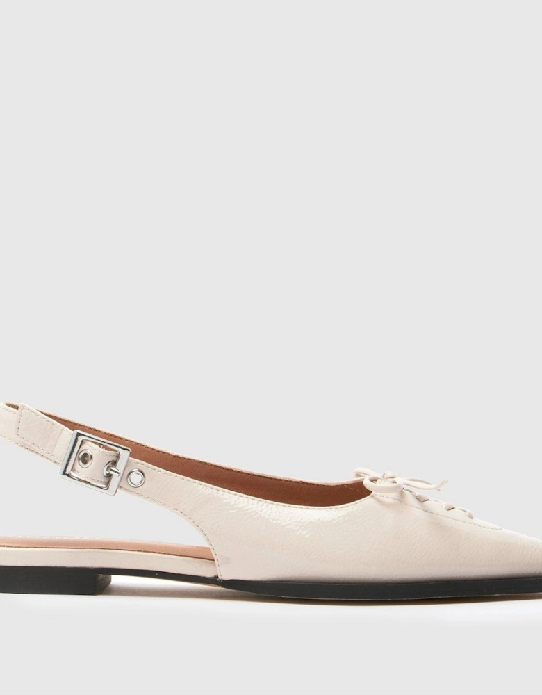Lorie Point Hardware Flat Shoe - Natural