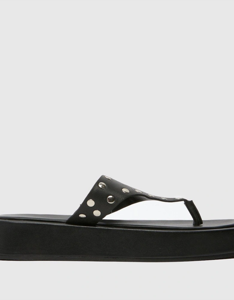 Toryn Stud Toe Post Sandal - Black