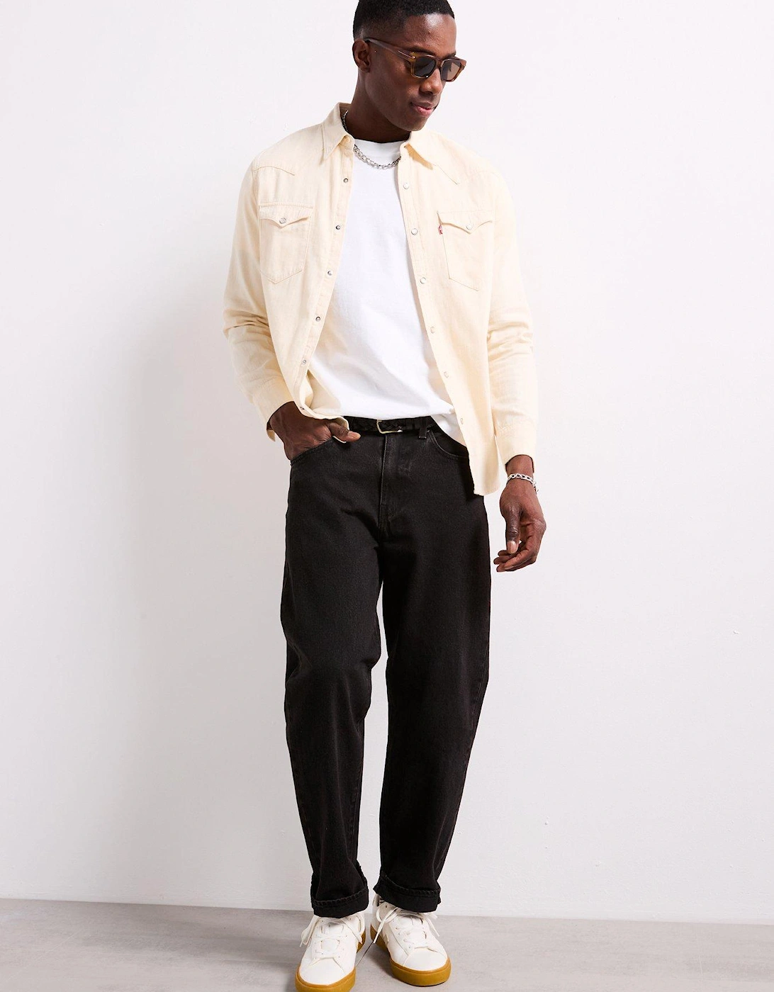 Barstow Western Standard Denim Shirt - Cream
