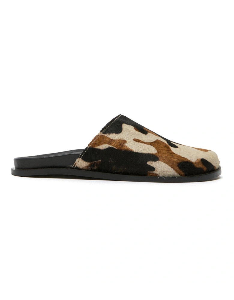 Teale Stud Closed Toe Sandals - White and Brown