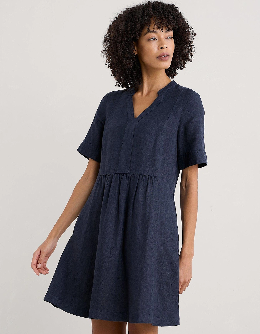 Draw Kiln Linen Dress - Navy, 2 of 1