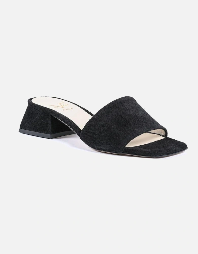 Elegant Leather Sandal with Synthetic Sole Women - Black