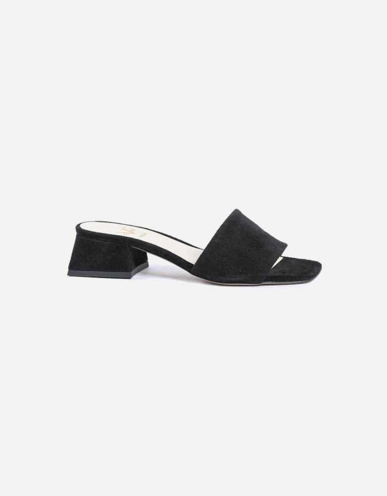 Elegant Leather Sandal with Synthetic Sole Women - Black