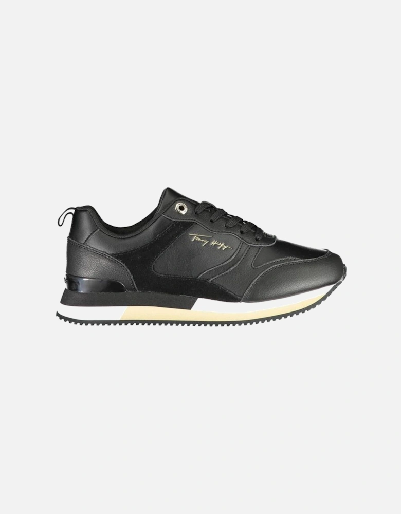 Recycled Polyester Sports Shoe with Contrasting Details Women - Black