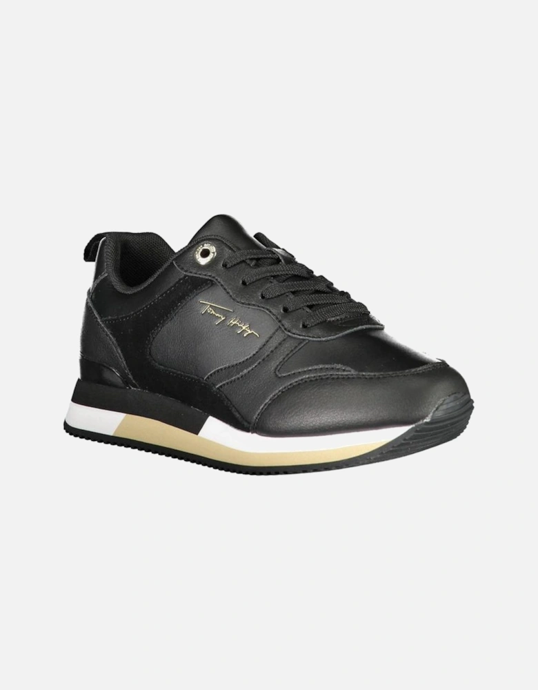 Recycled Polyester Sports Shoe with Contrasting Details Women - Black