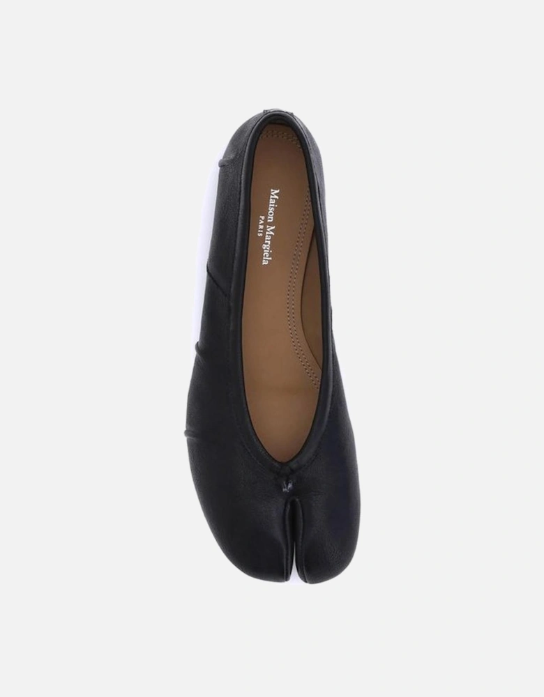 Leather Tabi Cut-Out Ballerinas Women - Black Shoes