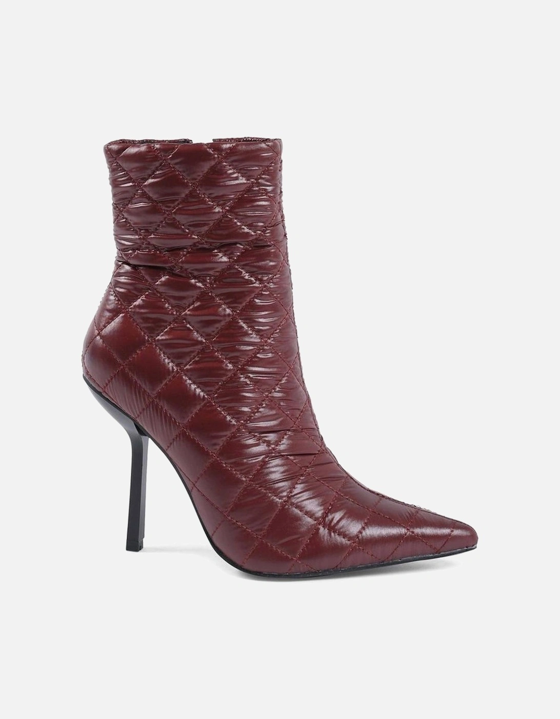 Quilted Ankle Boots with Buckle Detail Women - Bordeaux, 3 of 2