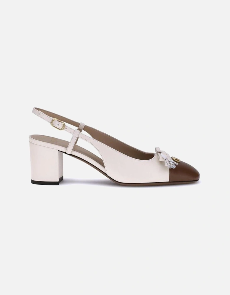 Valet Du Roi Two-Tone Slingback Pumps Women - White Sandals
