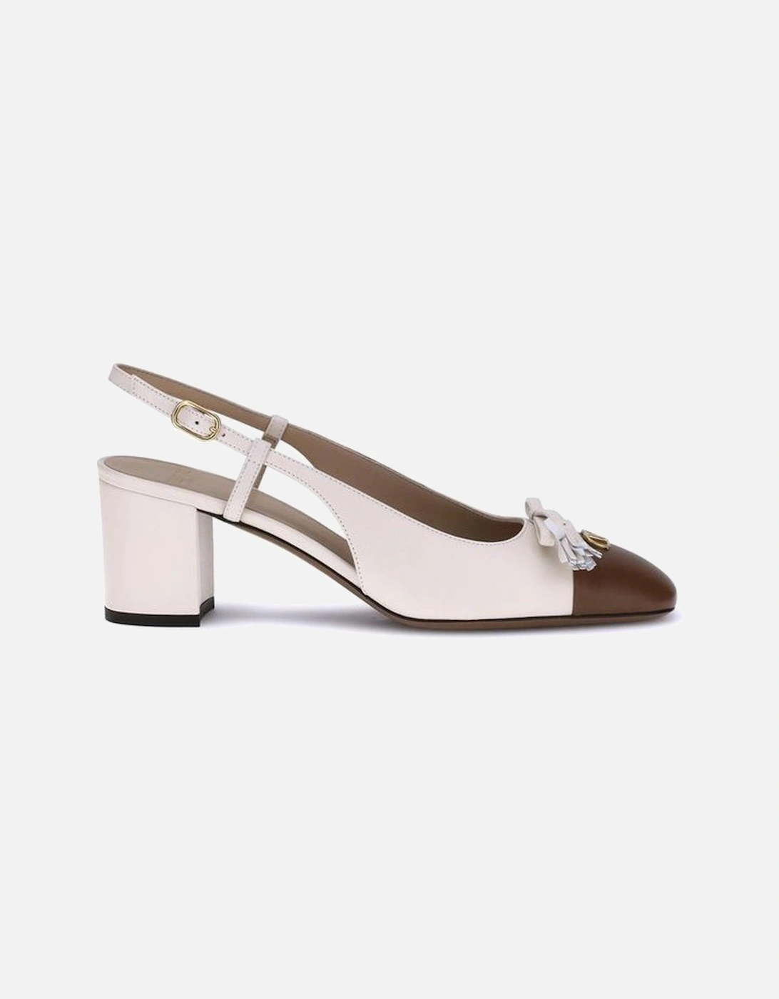 Valet Du Roi Two-Tone Slingback Pumps Women - White Sandals, 5 of 4