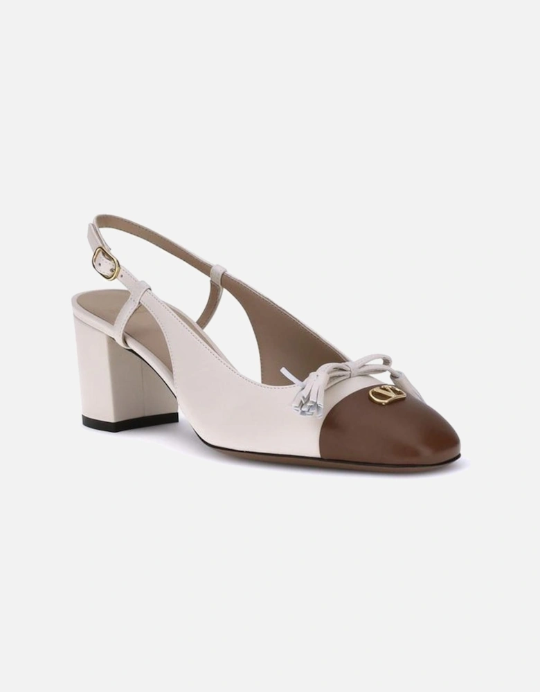 Valet Du Roi Two-Tone Slingback Pumps Women - White Sandals