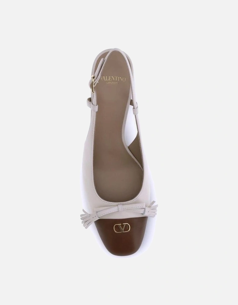 Valet Du Roi Two-Tone Slingback Pumps Women - White Sandals