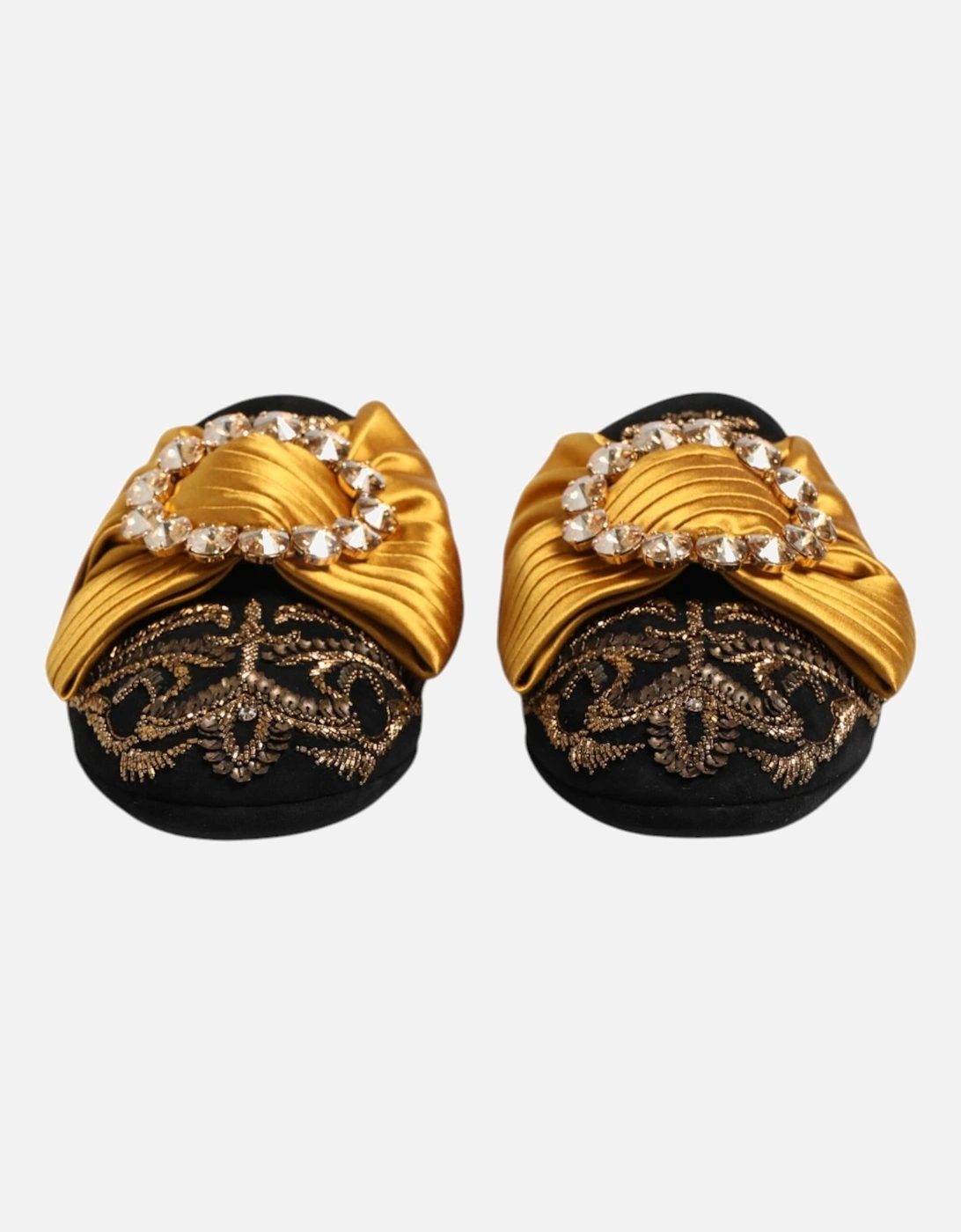 Embellished Leather Flat Sandals with Logo Details Women - Multicolor