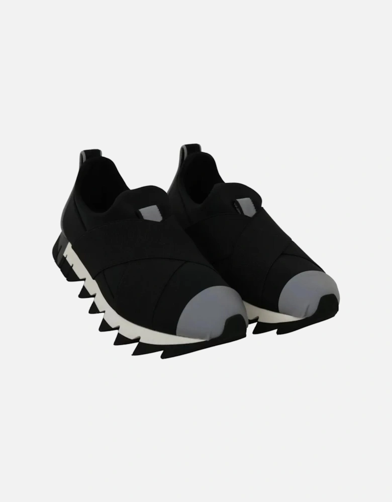 Shark Rubber Sole Logo Detail Sneakers Women - Black