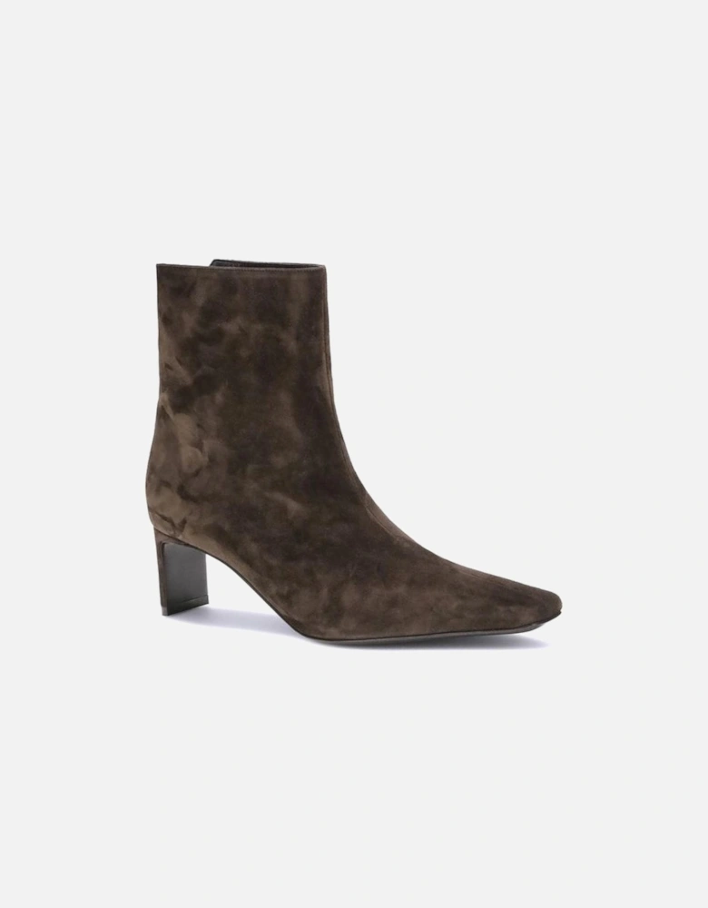 Suede Ona Ankle Boots with Blade Heel Women - Brown