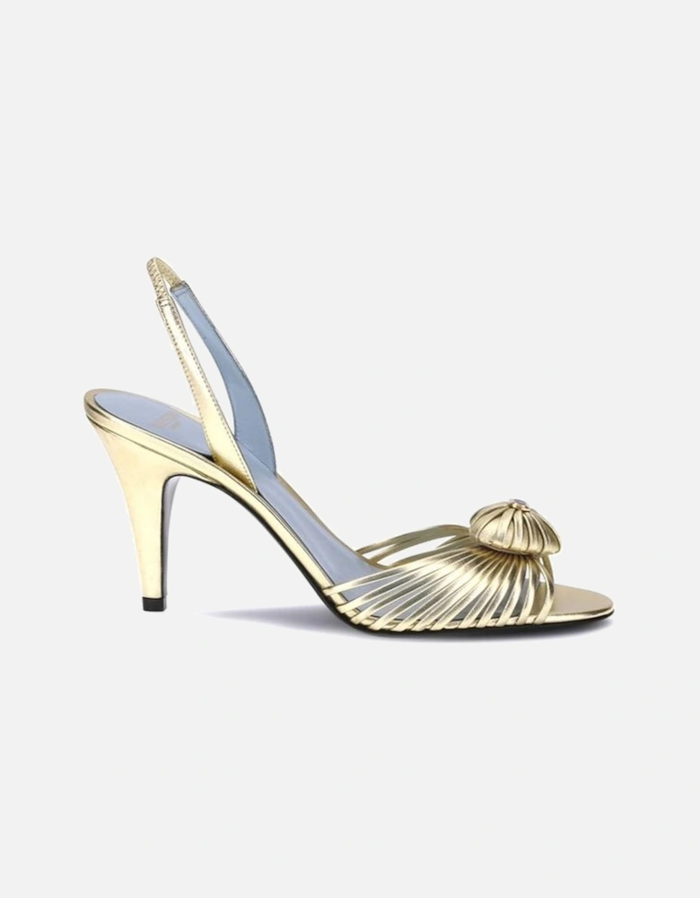 Royal Slingback Sandals with Leather Heart Detailing Women - Gold