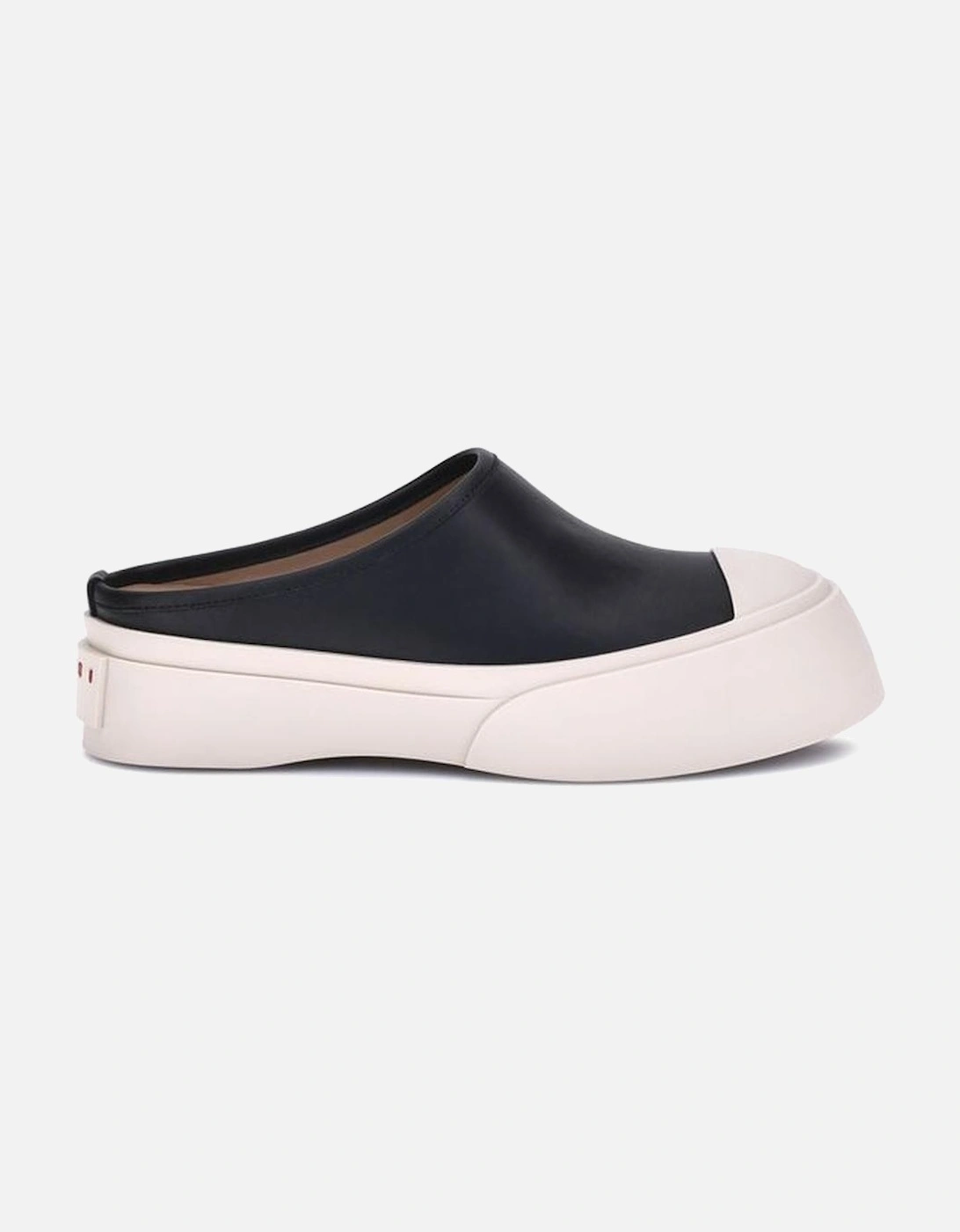 Leather Platform Sole Sneakers Slippers Women - Black, 5 of 4