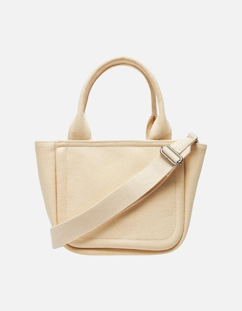 Cotton Zip-Closure Bag with Inside Pockets Women - Beige
