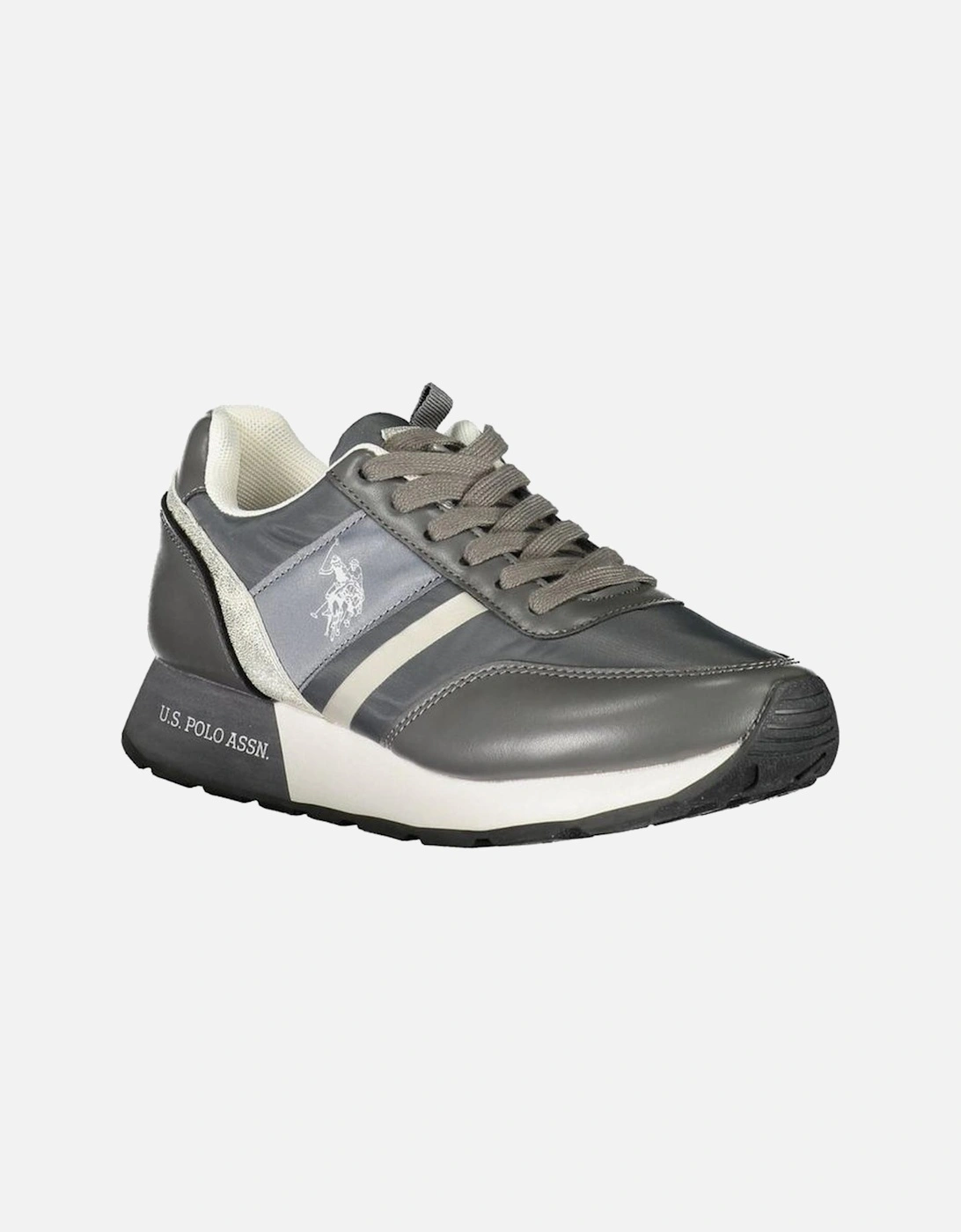Laced Sports Shoe with Contrasting Details and Logo Women - Gray