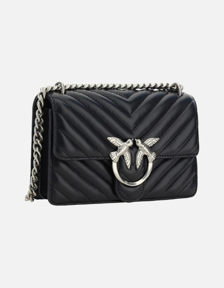 Mini Love Quilted Leather Shoulder Bag Women - Black