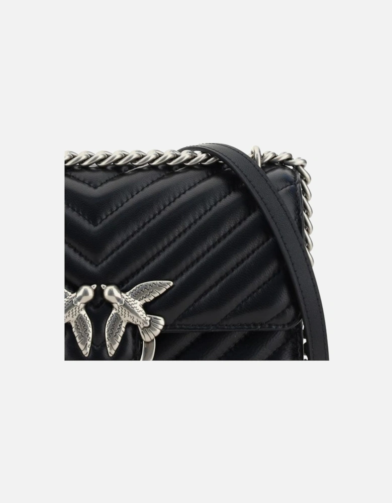 Mini Love Quilted Leather Shoulder Bag Women - Black