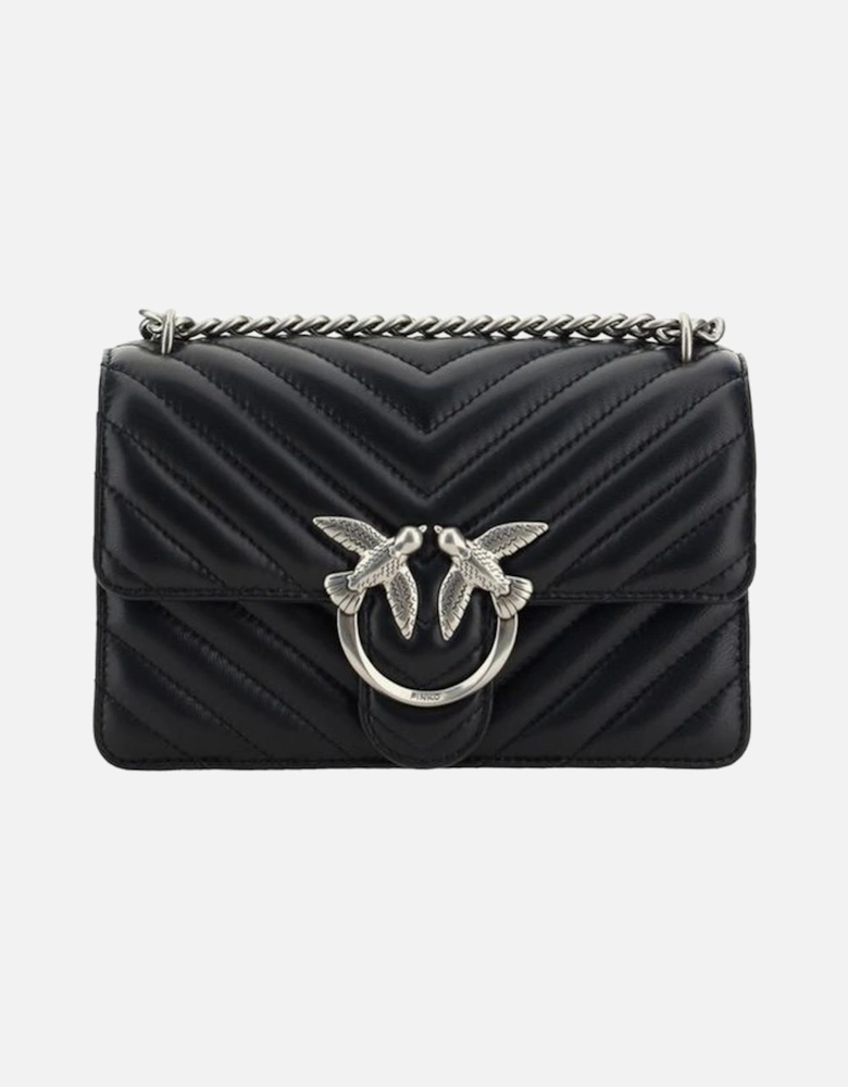 Mini Love Quilted Leather Shoulder Bag Women - Black