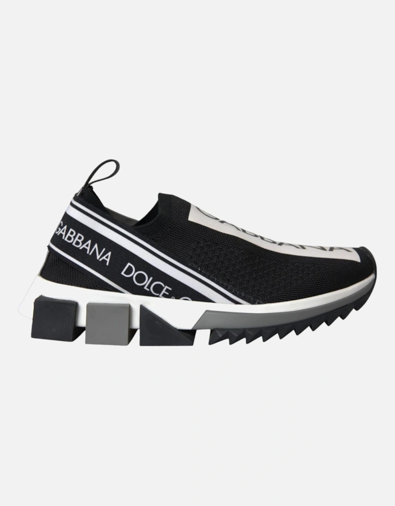 Sorrento Sock Sneakers with Logo Print Women - Black/White