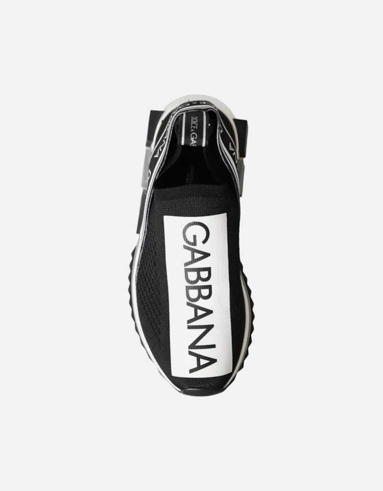 Sorrento Sock Sneakers with Logo Print Women - Black/White