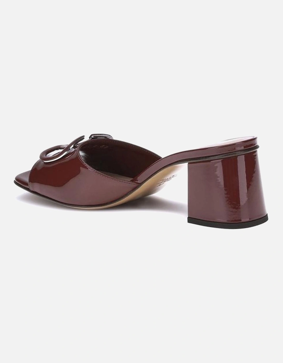 Patent Leather Slide Sandals with VLogo Women - Bordeaux