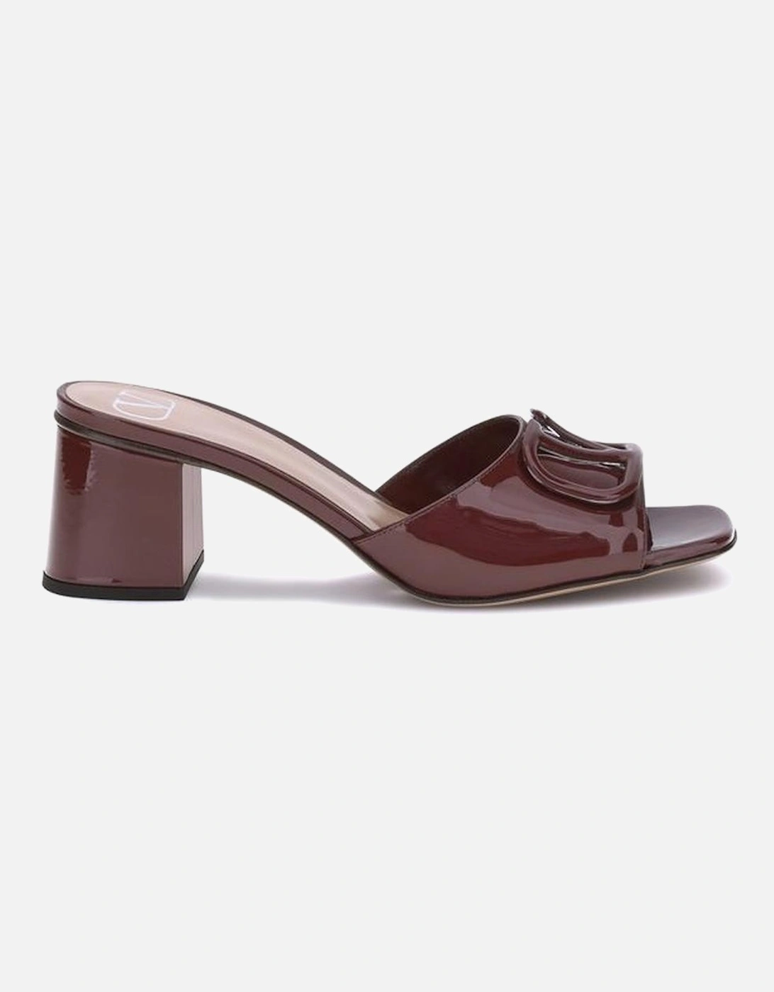 Patent Leather Slide Sandals with VLogo Women - Bordeaux, 5 of 4