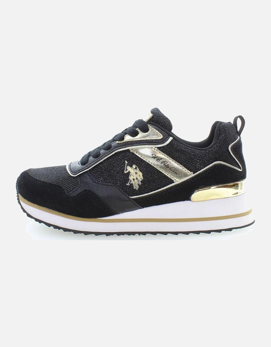 Lace-Up Sports Shoes with Contrasting Details Women - Black Sneakers