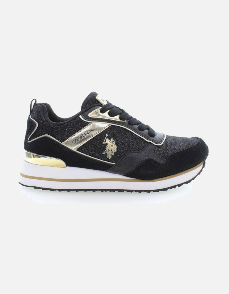 Lace-Up Sports Shoes with Contrasting Details Women - Black Sneakers
