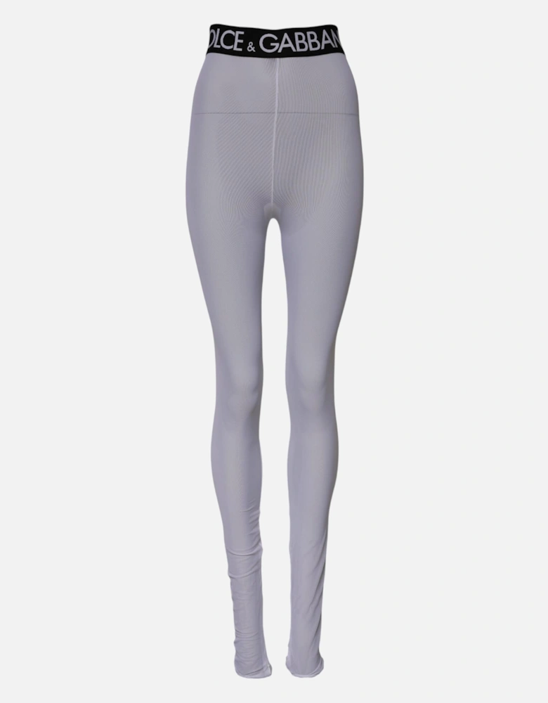 Mid Waisted Logo Detail Leggings Pants Women - Gray Jeans