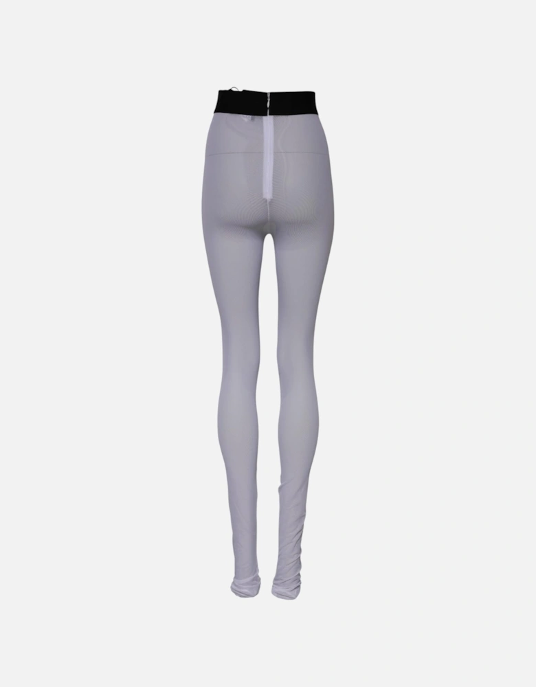 Mid Waisted Logo Detail Leggings Pants Women - Gray Jeans