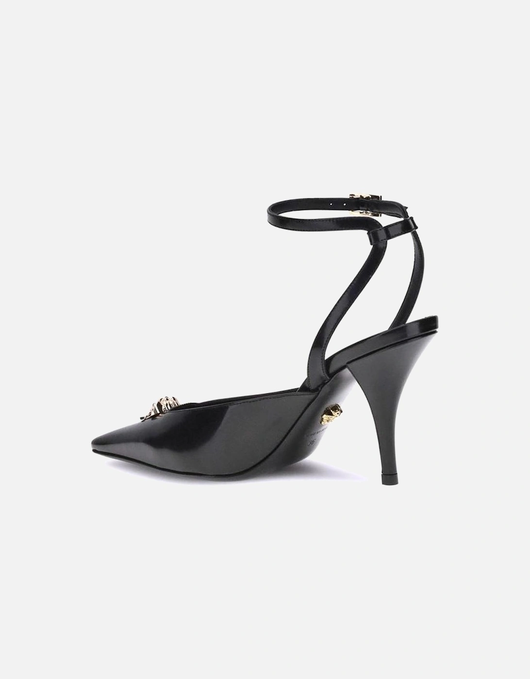 Medusa Decollete Slingback Patent Calfskin Stiletto Women - Black