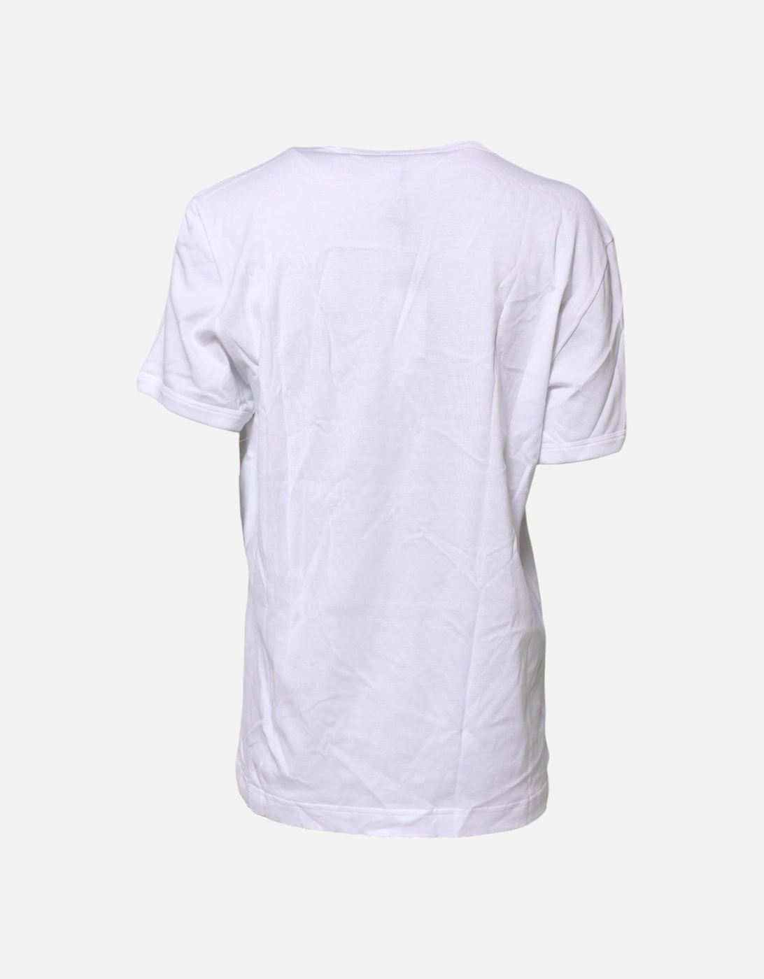 Cotton Crew Neck T-Shirt with Logo Details Women - White