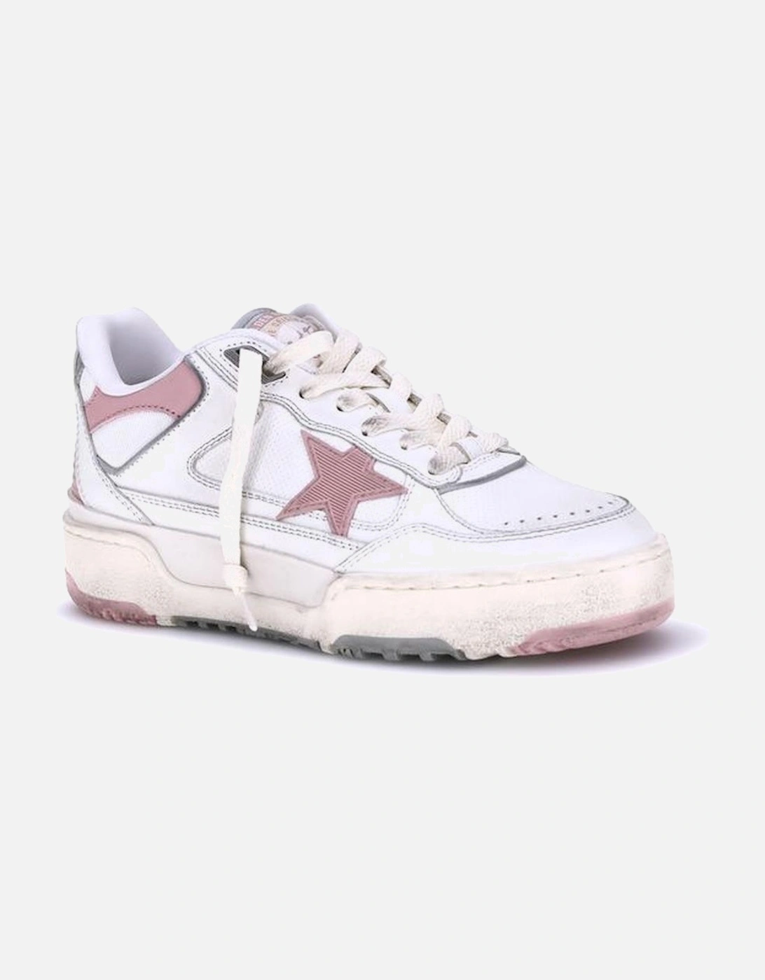 Chunky Low-Top Sneakers with Vintage Effect Women - White