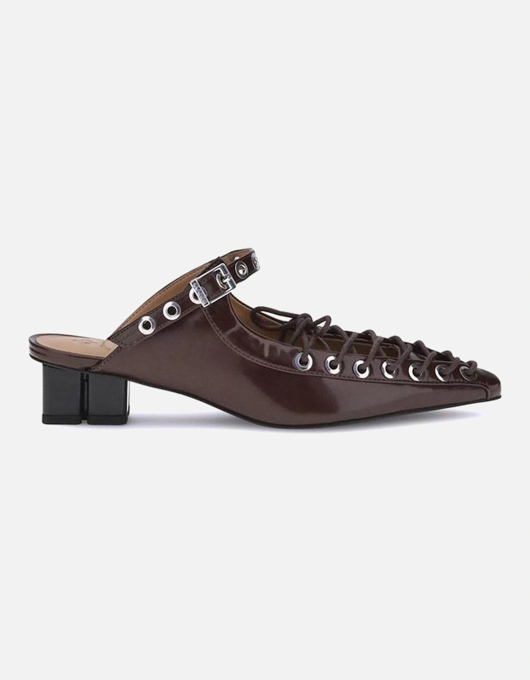 Oleatex Crinkled Fabric Laced Mules Women - Brown Sandals, 5 of 4