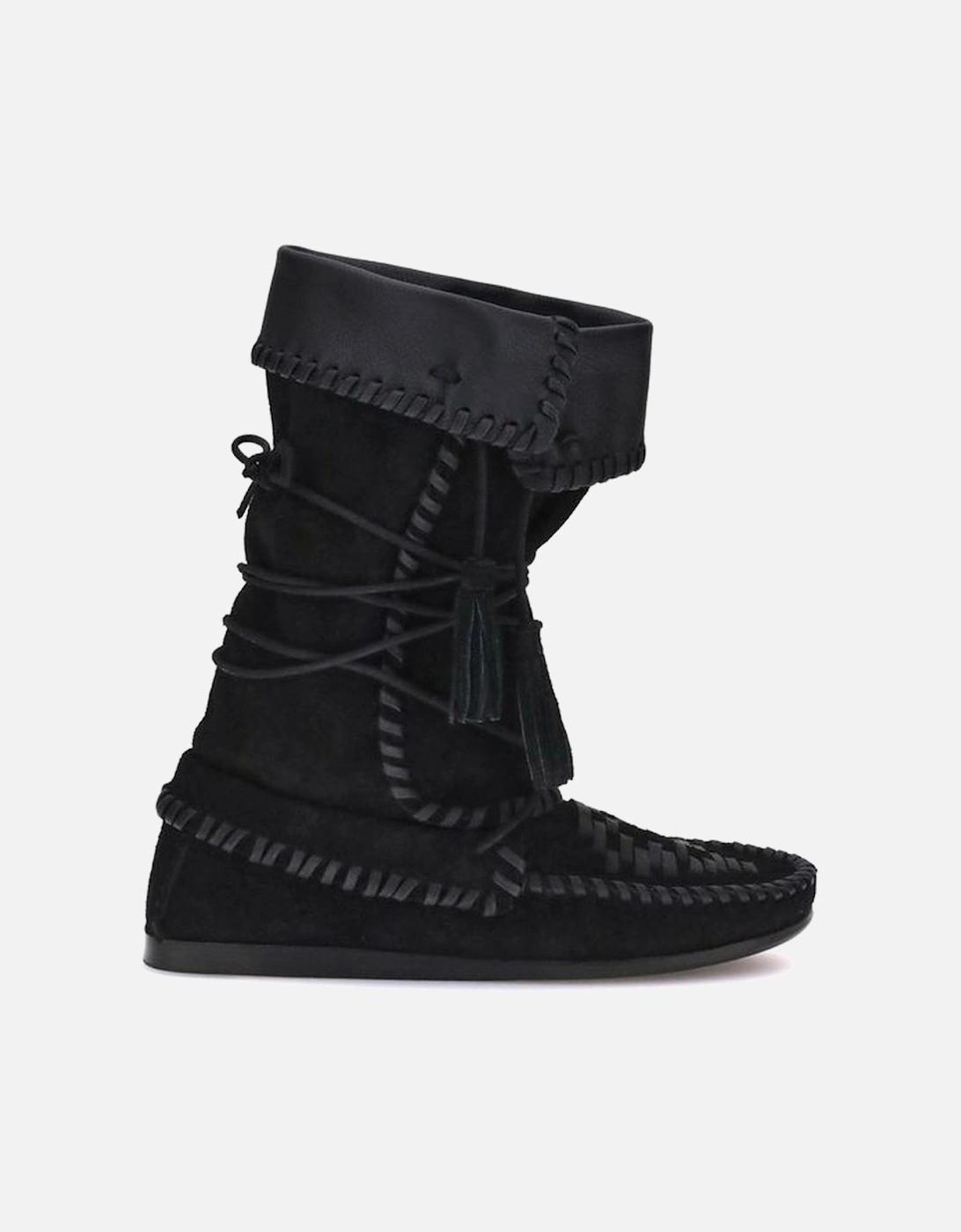 Suede Calfskin Boots with Tassel Detail Women - Brown, 4 of 3