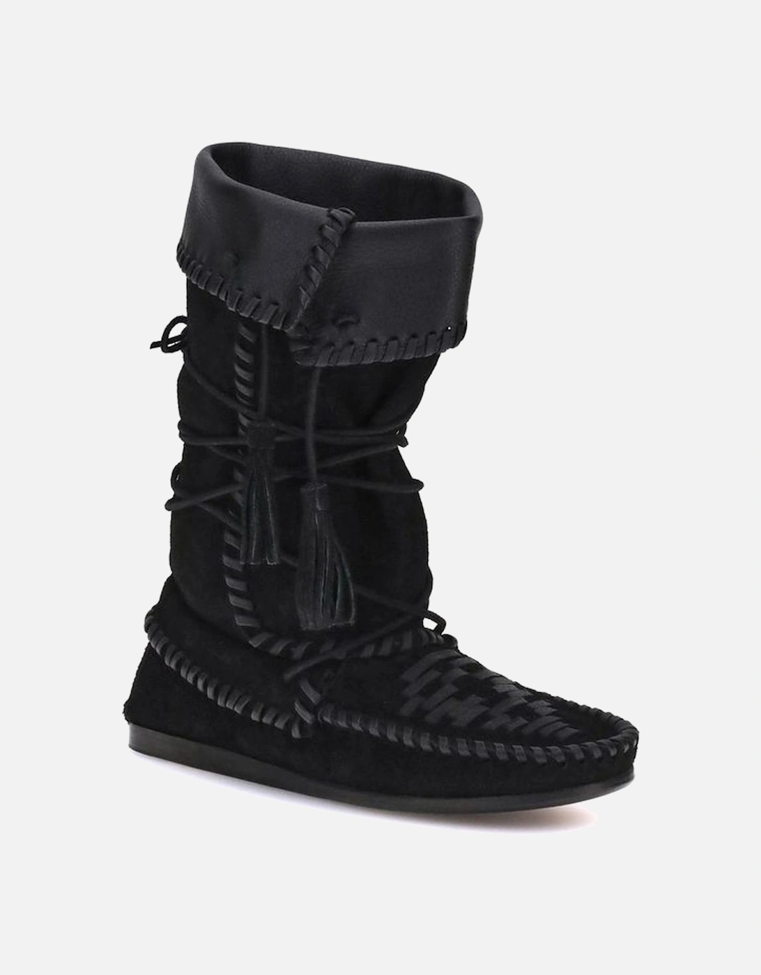 Suede Calfskin Boots with Tassel Detail Women - Brown