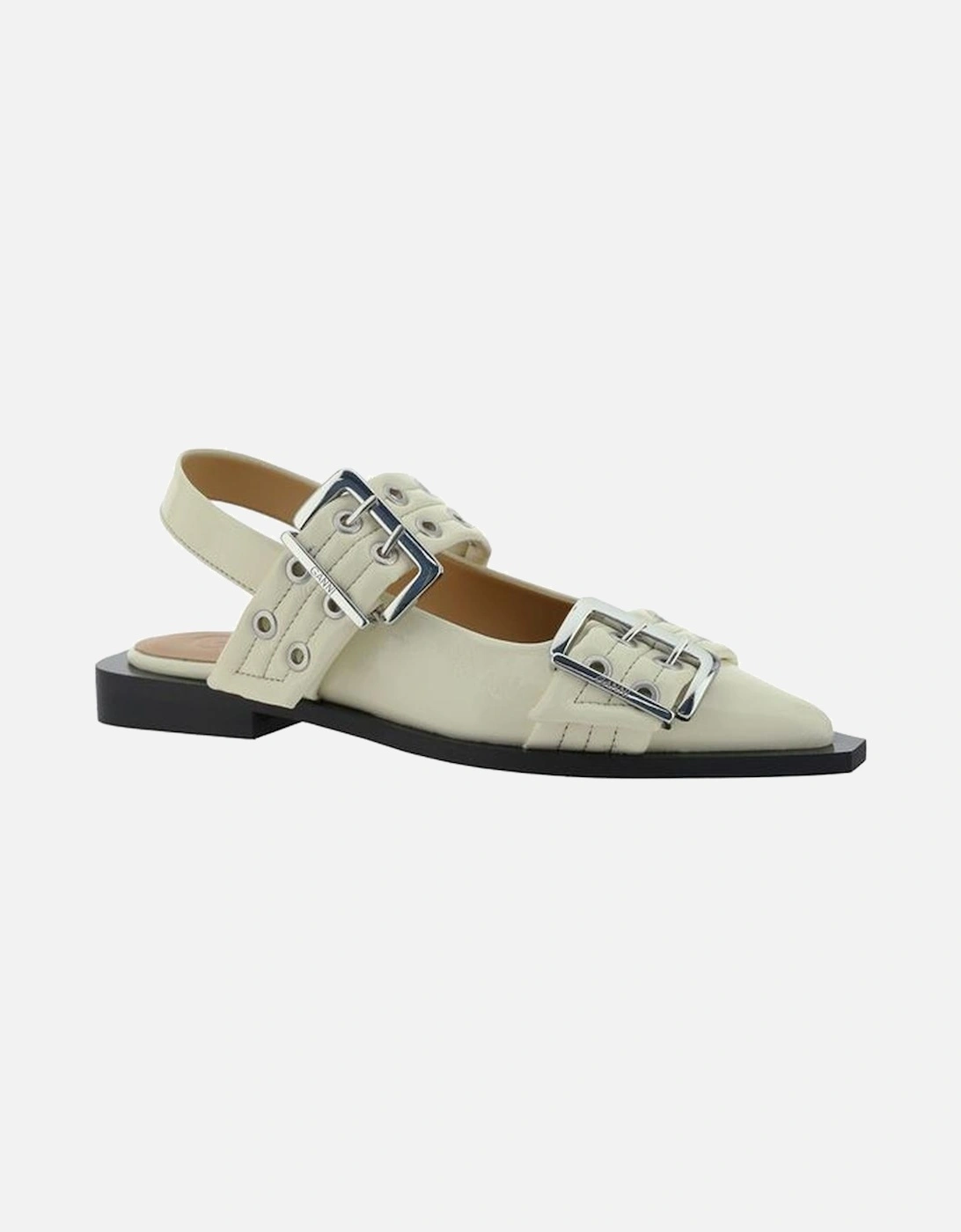 Calfskin Double Band Adjustable Pumps Women - White Shoes