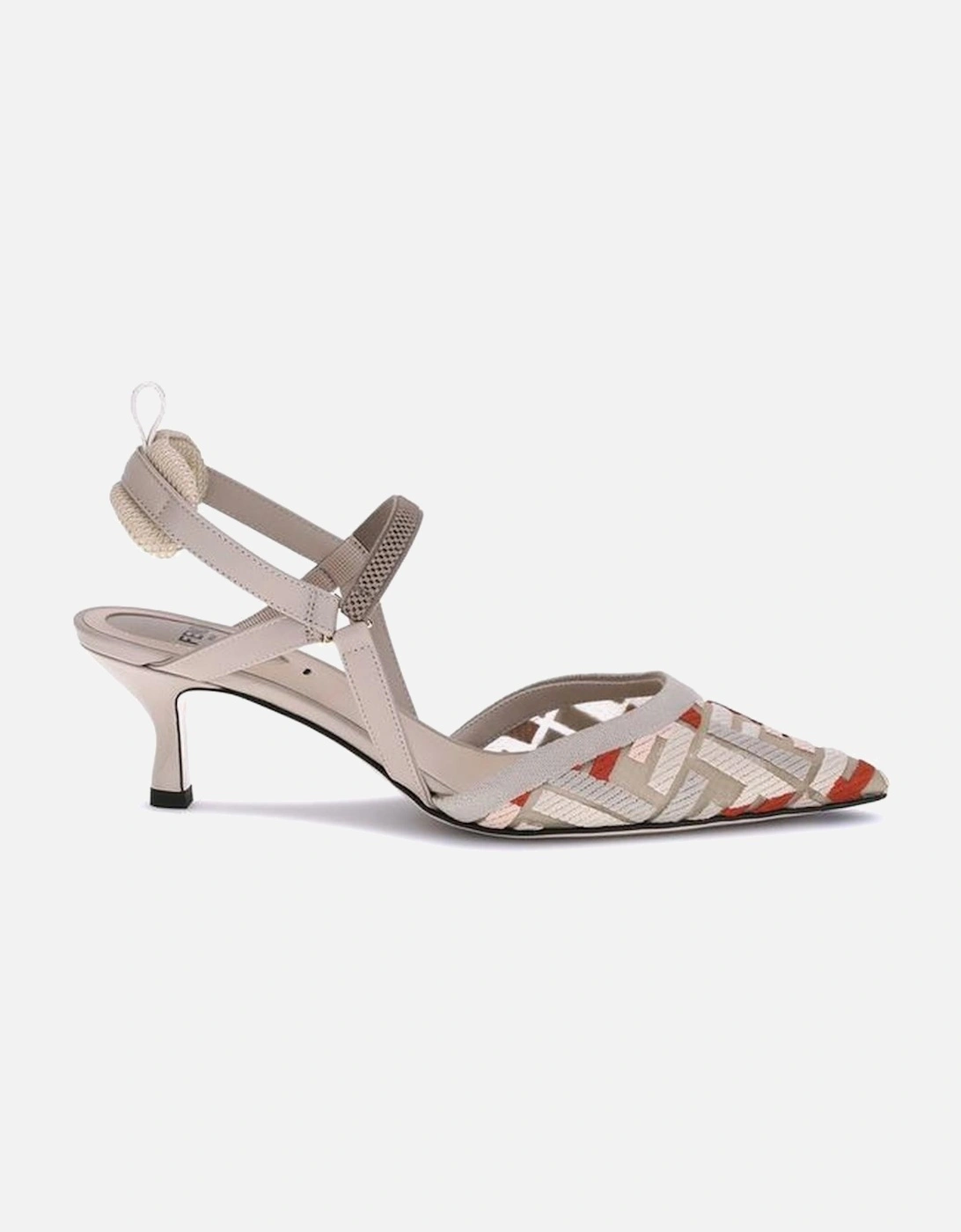 Mesh Embroidered Slingback Pumps Women - Cream, 4 of 3